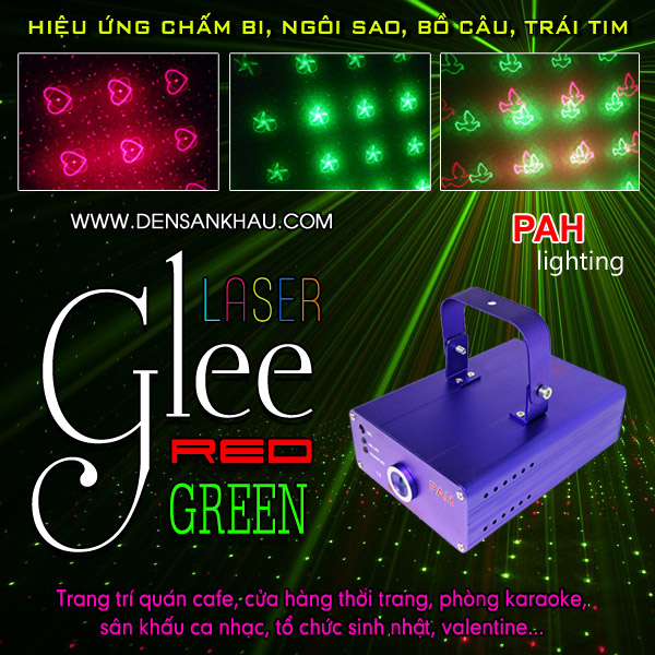 Máy chiếu Laser Glee chấm bi quét hình trái tim, bồ câu, sao